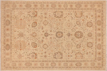 handmade Traditional Kafkaz Chobi Ziegler Beige Rust Hand Knotted RECTANGLE 100% WOOL area rug 9 x 12